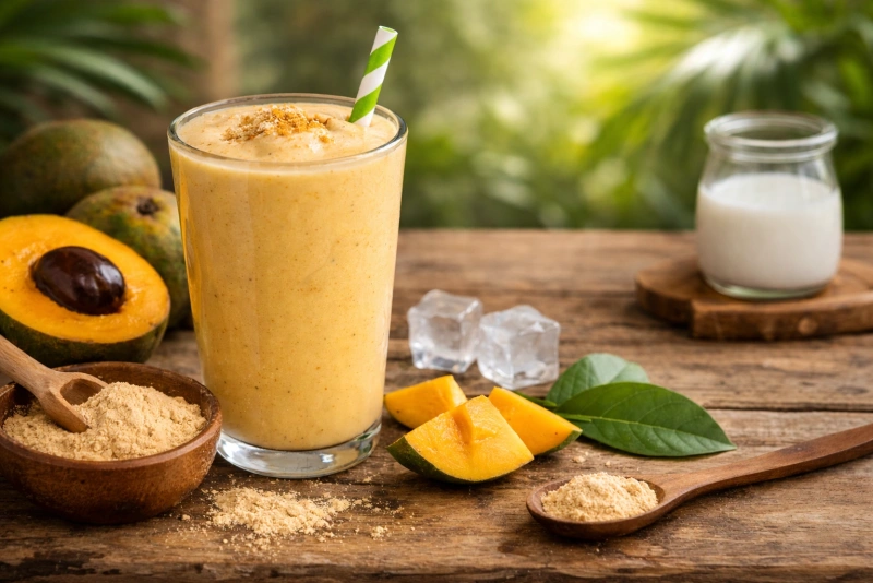 Delicioso batido de lúcuma cremoso y refrescante