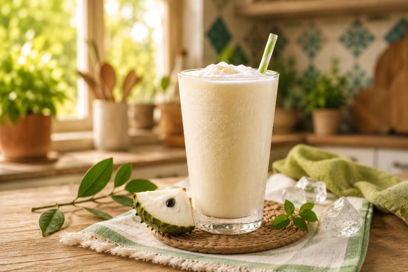 Delicioso batido de guanábana hondureño cremoso y refrescante